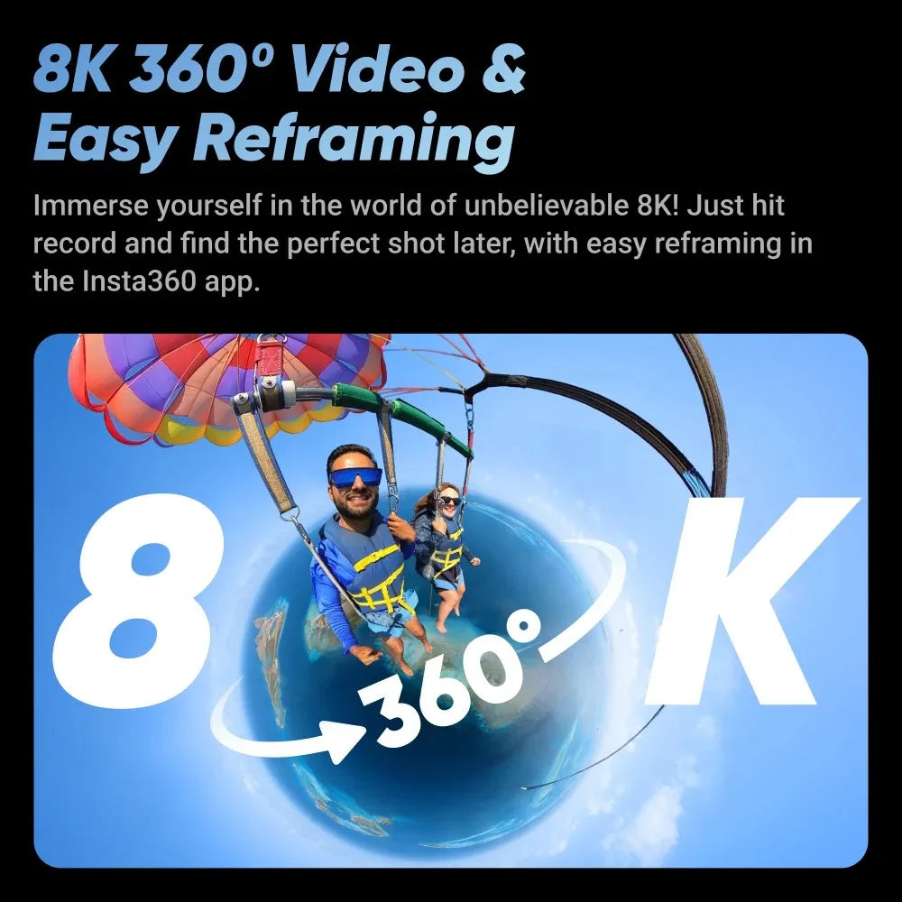 Insta360 X4 8K Waterproof 360 Action Camera with AI Stabilization and Removable Lens Guards