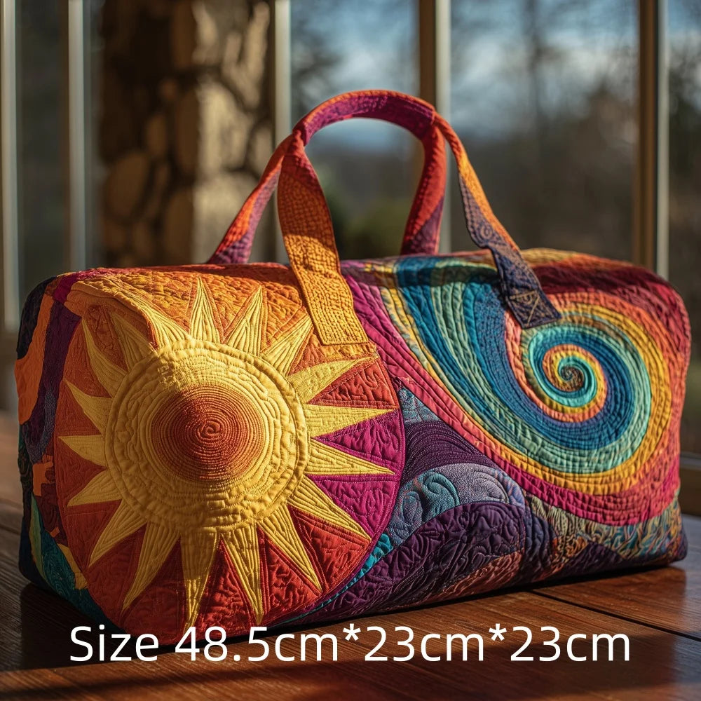 Hot Sale 3D Quilted Bag for Women Colorful Landscape Print Travel Sunrise Desert Mountain Cactus Printed Overnight Trip Bags