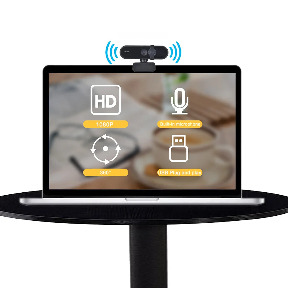 1080P HD Webcam Camera Streaming Rotatable Web Cam for Pc USB Cam for Meetings Streaming Online Classes Universal Tripod Mount