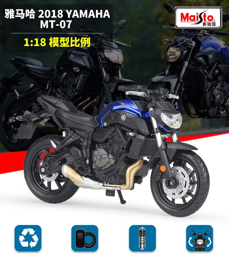 1 18 Scale Yamaha MT 07 2018 Diecast Motorcycle Model