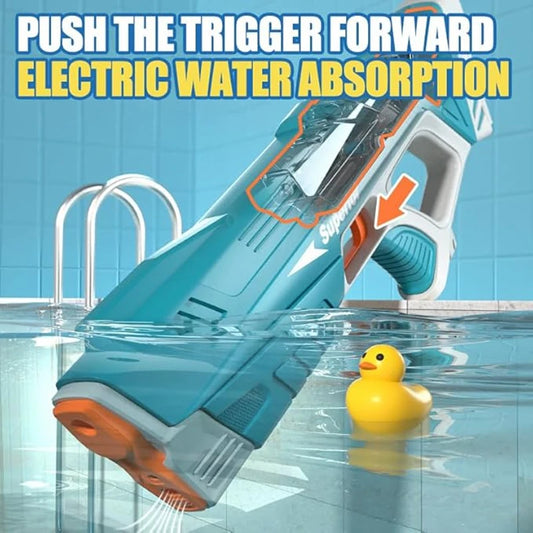 Full Automatic Electric Water Gun 43cm Portable Rechargeable Water Blaster for Outdoor Activities