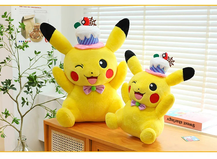 60cm Pokemon Kawaii Pikachu Plush Toy Anime Stuffed Doll Large Pillow Kids Birthday Xmas Gift Pokemon Cake Plushie Arcade