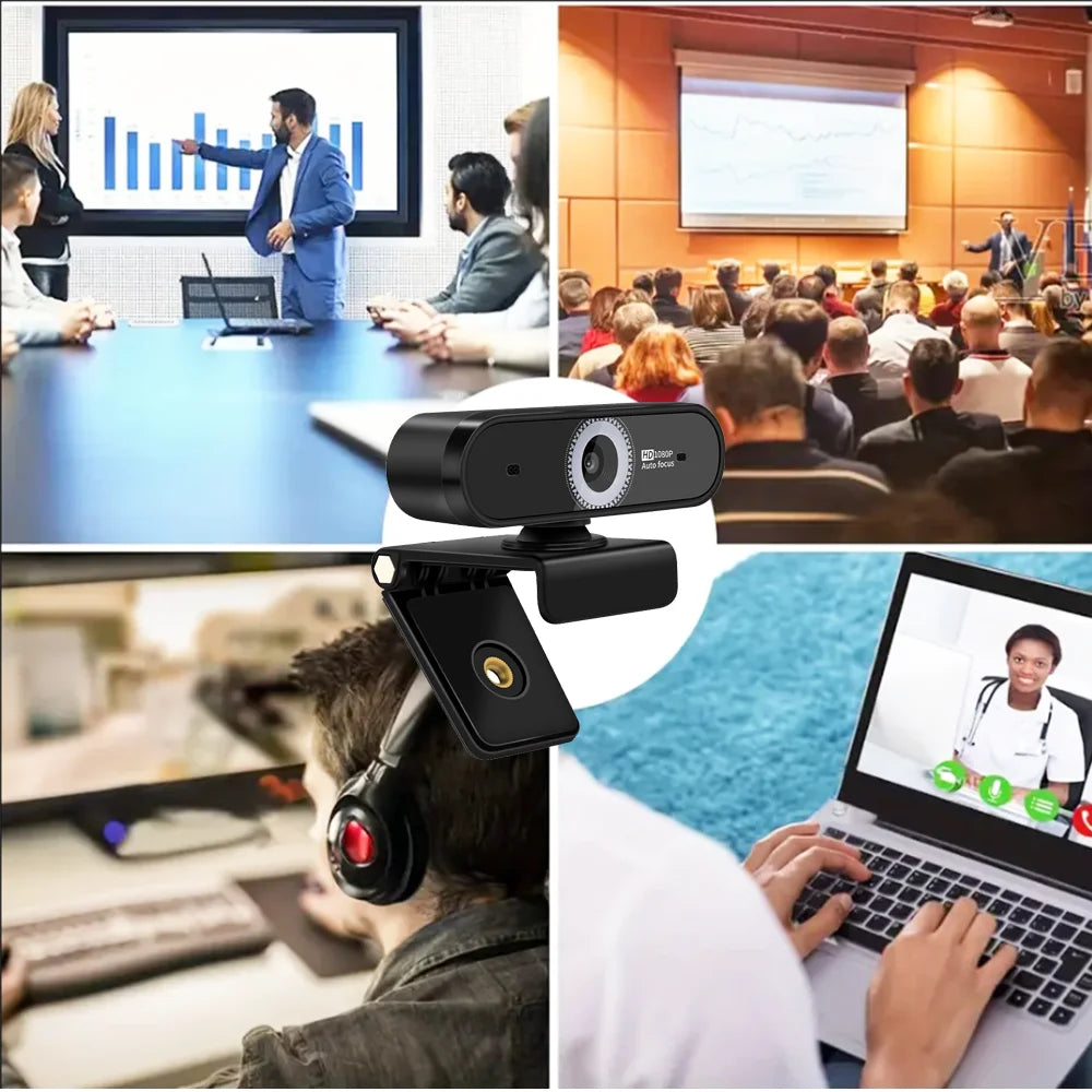 Webcam 2MP 1080P HDR Built-in Microphone 30fps Auto-focus USB Web Cam for Video Conference Online Teaching Boardcast Camera
