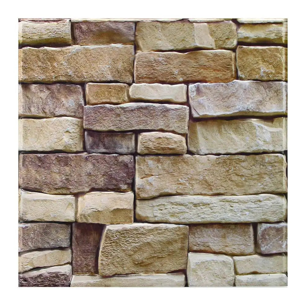 10pcs 3D Tile Sticker Self-adhesive Faux Stone Wall Panel Peel and Stick Kitchen Tile Backsplash Bathroom Wall Tile Sticker