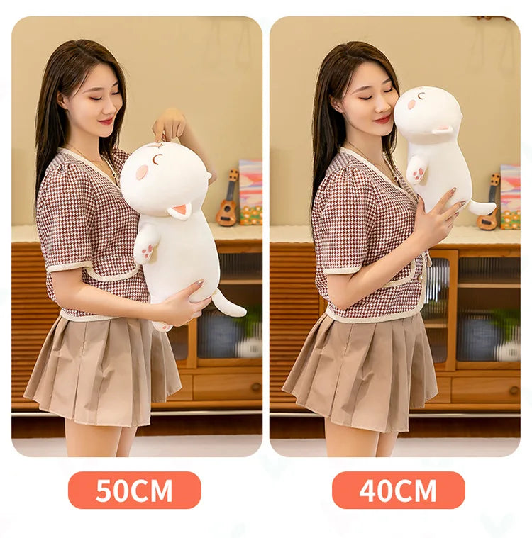 Cute Black White Cat Plush Pillow Stuffed Doll Toy