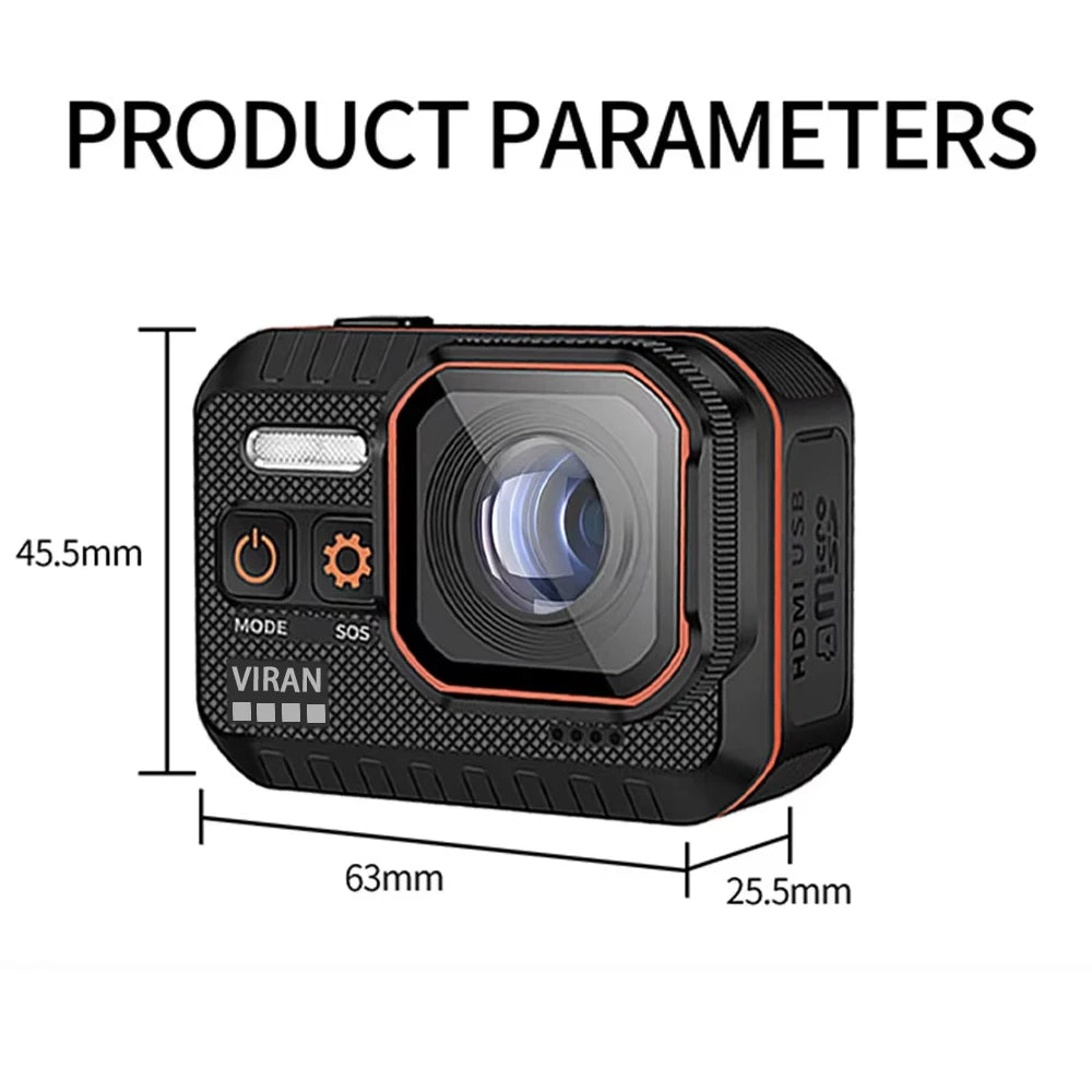 4K WiFi Action Camera with Remote Control Waterproof Sports Camera 170 Degree Wide Angle Helmet and Bicycle Recording Device