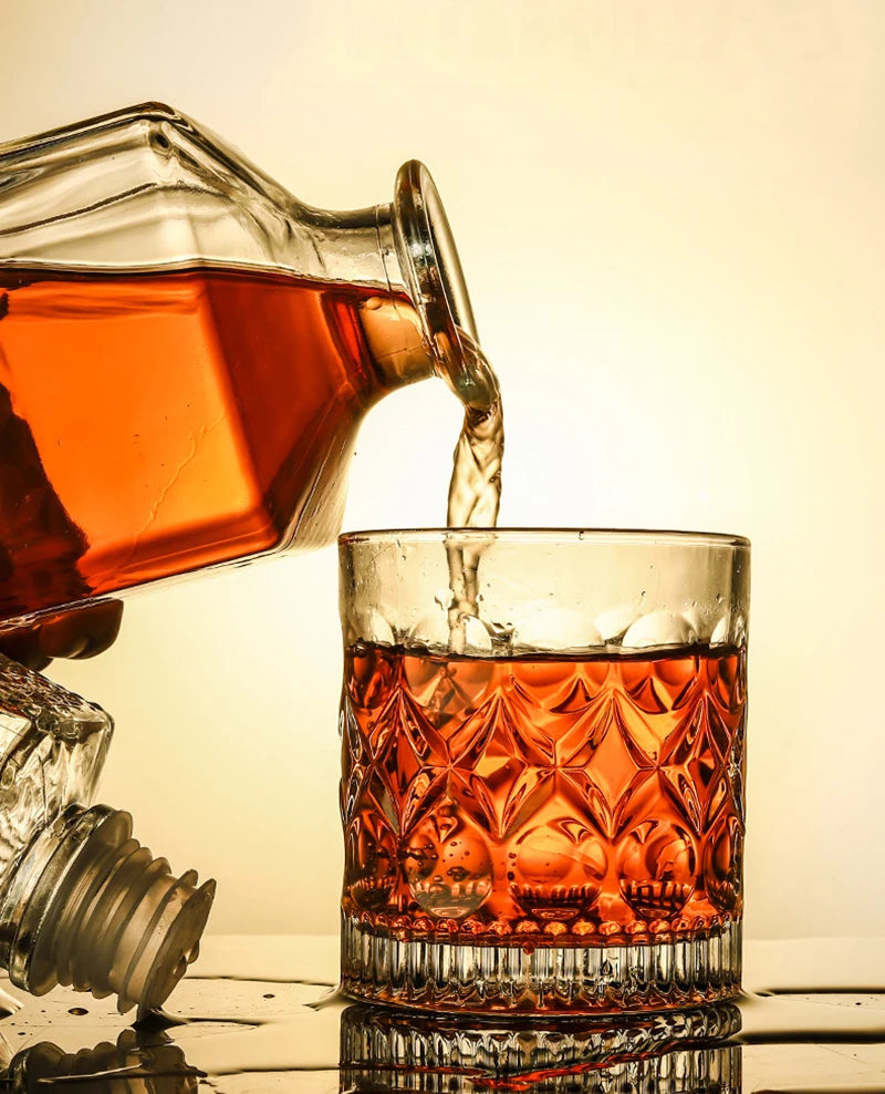 3 styles barware wine glass bottle 1000ml lead-free glass whiskey decanters for Liquor Scotch Bourbon