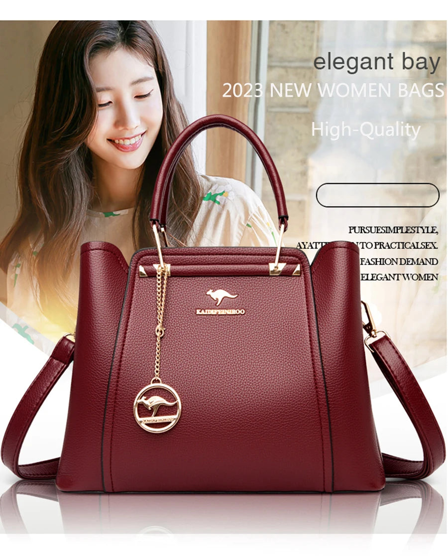 3 Layers Quality Leather Luxury Handbags Bags Designer Crossbody Bags for Women Large Capacity Tote Bag