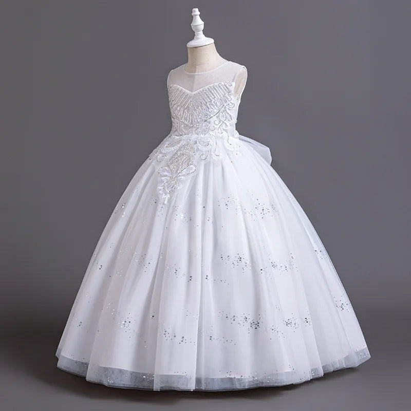 Christmas Girls Princess Ball Gown Fluffy Tulle Birthday Dress for Flower Girl Wedding Pageant Holiday Party Dress