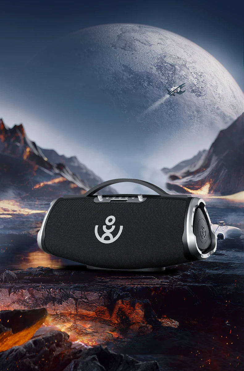 BMTL WOW MAX 300W Powerful Portable Speaker with 2 Wireless Microphones 3-way PA System Support Power Bank AUX/USB/TF/OTG