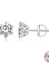 1.0 CT D VVS1 EX Moissanite Diamond Royal Stud Earrings
