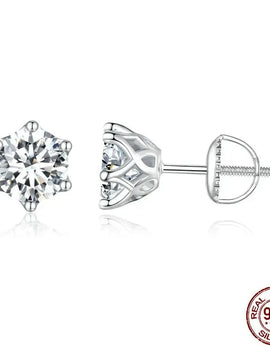 1.0 CT D VVS1 EX Moissanite Diamond Royal Stud Earrings