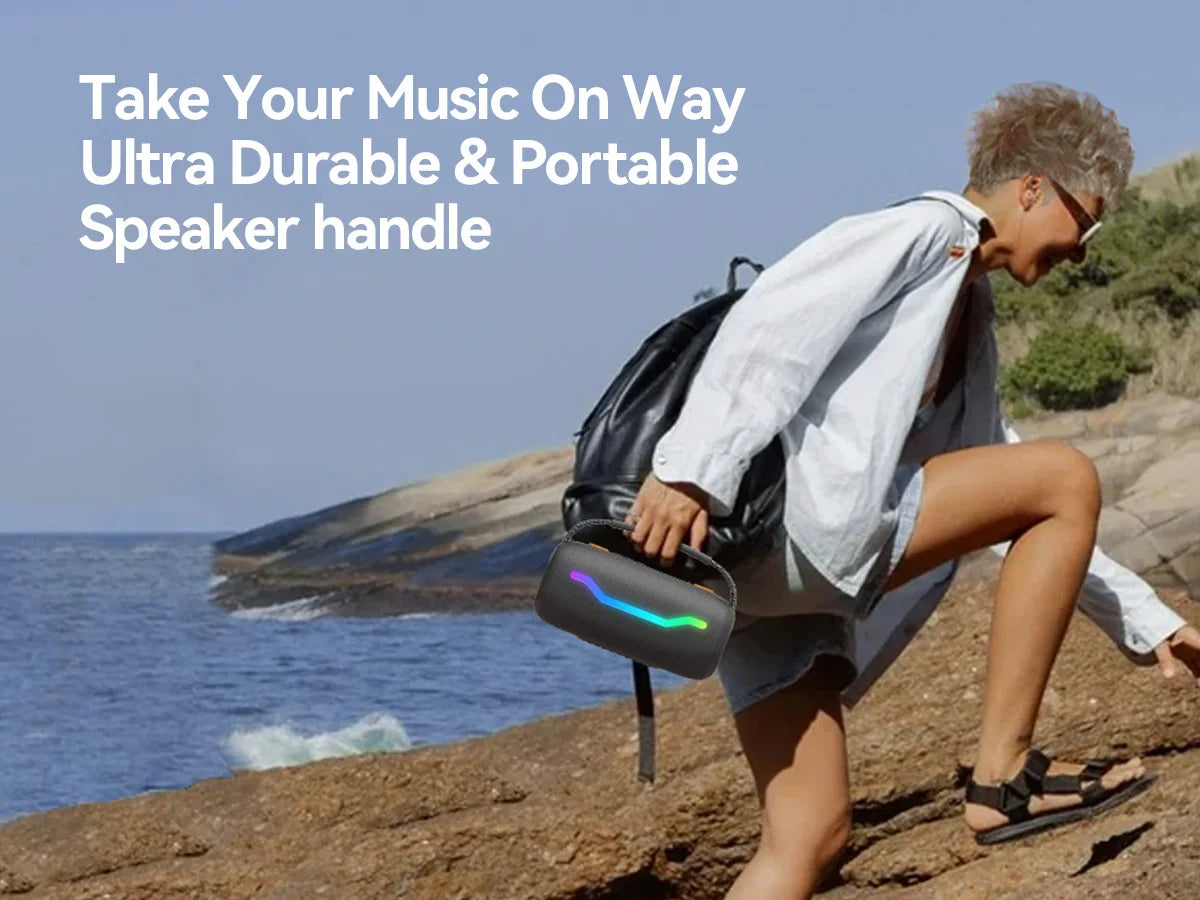 Puremic Portable Bluetooth Speaker with HD Sound, IPX6 Waterproof, Up to 18H Playtime, Karaoke Machine for Home/Party/Outdoor