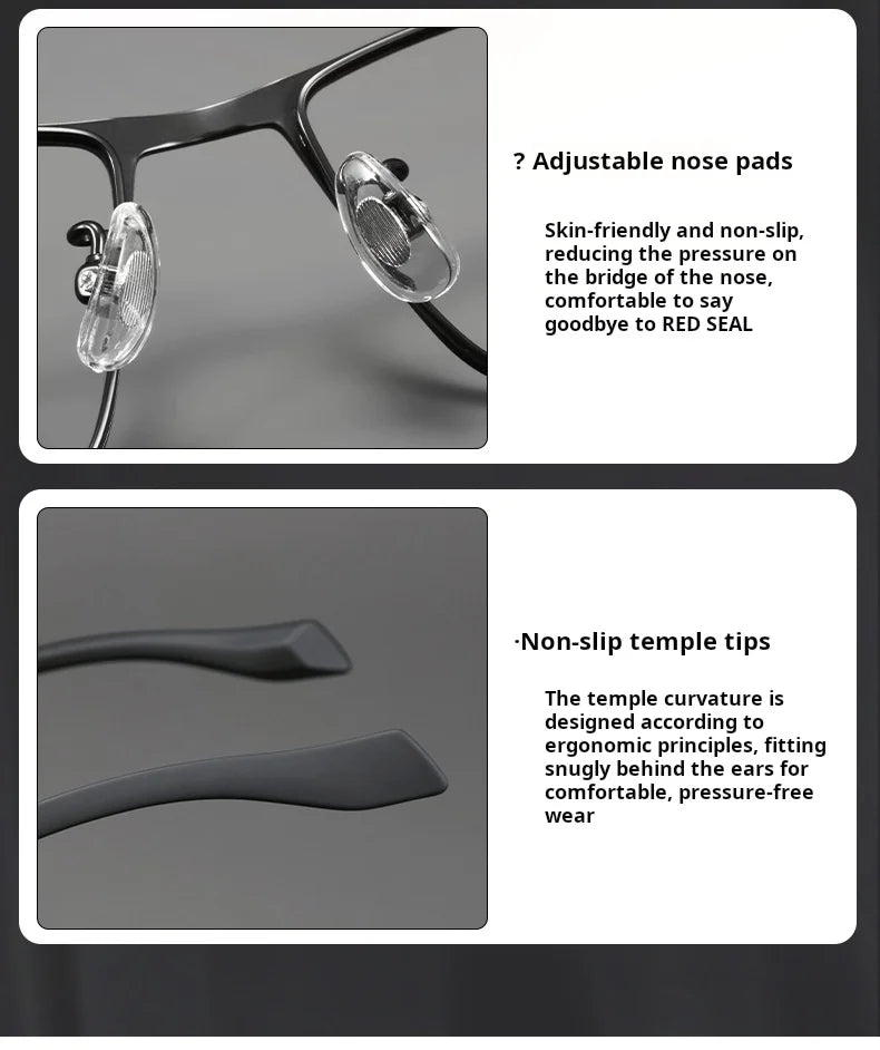 Retro Square Lightweight Alloy Eyeglasses Frames for Men