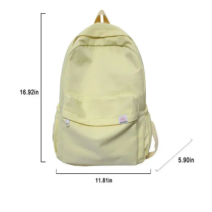 16 inch Backpack Soft Sister Solid Color Large Capacity Student Schoolbag