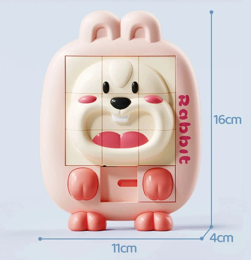 3D Cartoon Animal Huarong Road Slide Puzzle Games  Board Game Thinking Training Nine Grids Educational Puzzles Toys