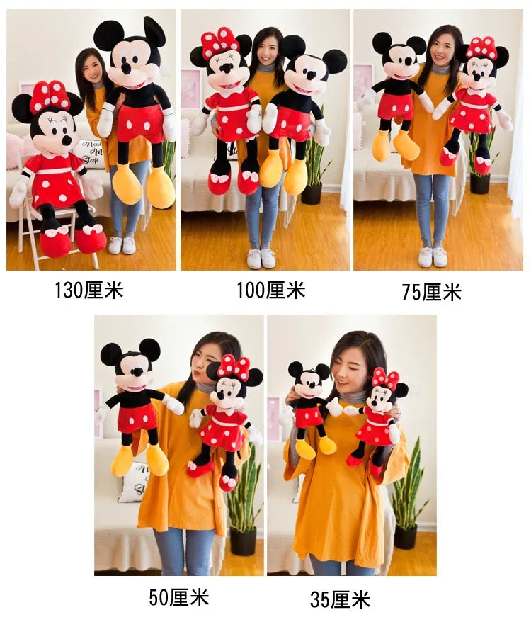 Disney 35/50cm Mickey Mouse Plush Toys Kawaii Anime Mickey Minnie Stuffed Plushies Models Decoration Doll for  Birthday Gift