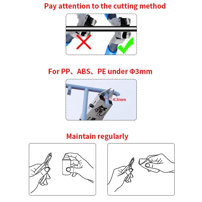 4.7 Inch Model Nippers Ultra-Thin Single-Edged Model Building Tools for Beginners to Repair and Fix Plastic Models Pliers