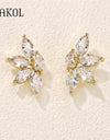 Korean Fashion Marquise Cut Cubic Zircon Stud Earrings