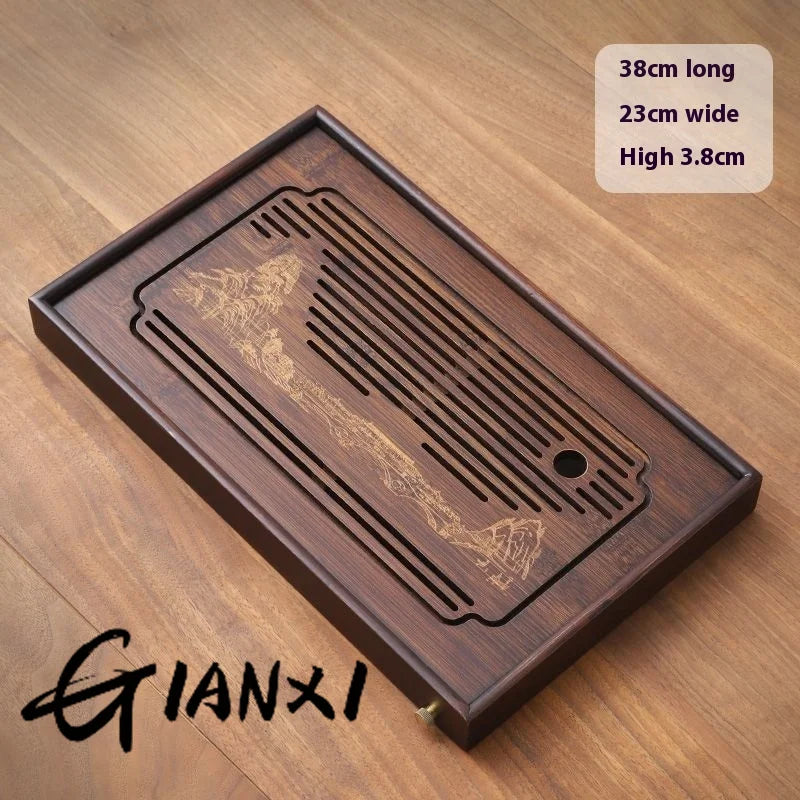 Jiangshan Tea Tray Household Small Drain Tea Table Bamboo Tea Tray Kung Fu Tea Set Accessories Tea Sea Dry Brewing Table
