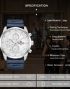 Luxury Waterproof 24 hour Date Quartz Watch Man Fashion Leather Sport Wrist Watch Men Clock