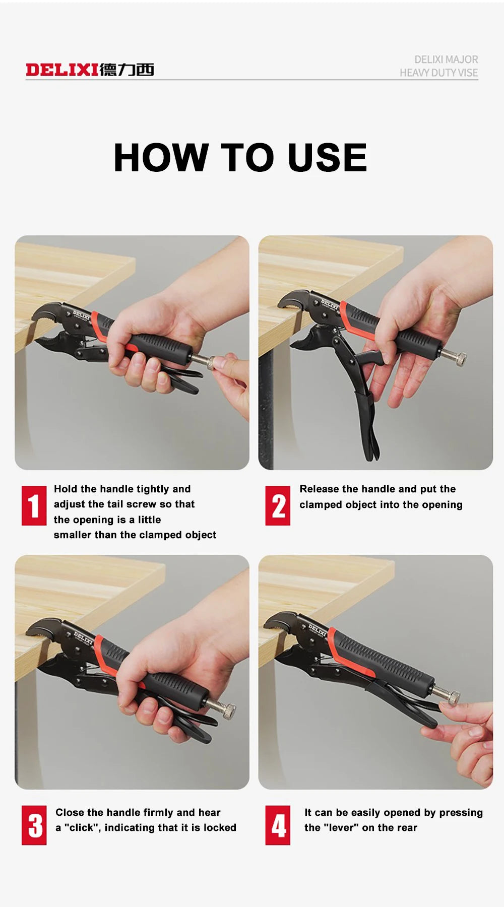 Multifunctional Pliers Adjustable Plate Hand Clamp Locking Pliers Universal Manual Pressure Industrial-grade Round Nose Pliers