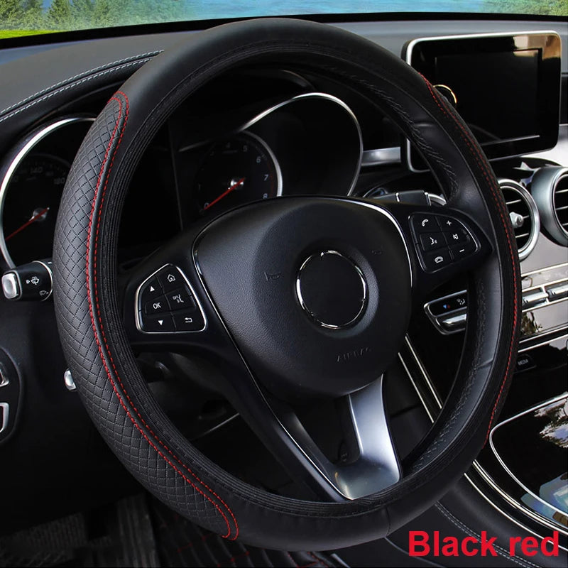 Universal Microfiber Leather Car Steering Wheel Cover 37CM 39CM