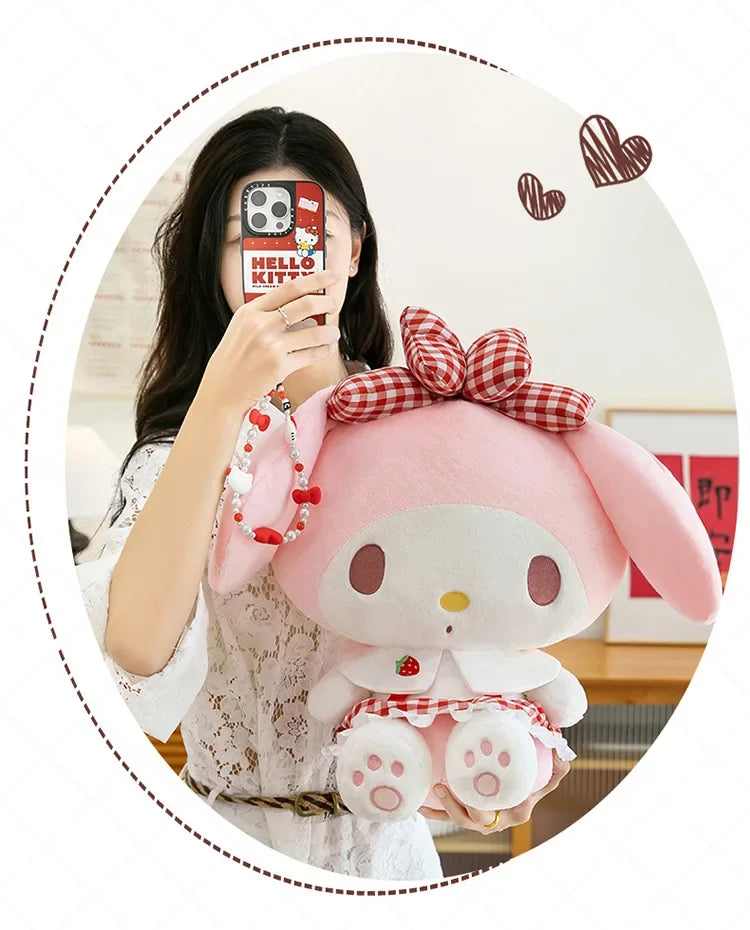 Kawaii 60cm Melody Plush Toy Sanrio Stuffed Doll Anime Soft Pillow Cute Gift Kids Birthday Xmas Plushie Stuffed Animal