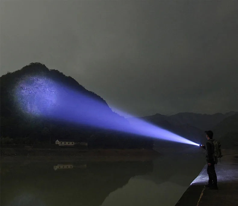 EDC-2 Portable LED Flashlight 2000LM Rechargeable Dual Switch Torch with Power Display
