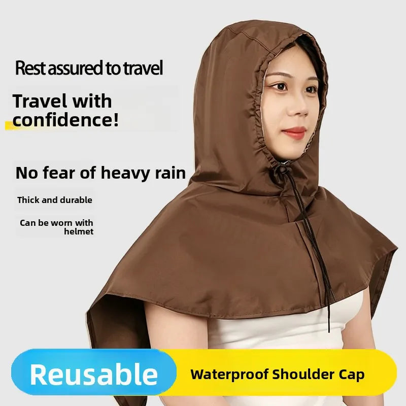 Waterproof Cycling Rain Poncho with Drawstring Hood for Outdoor Work
