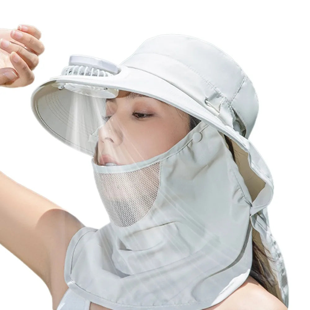 Portable Solar Fan Fisherman Hat With USB Charging
