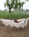 Premium Cotton Canvas Hammock with Woven Tassels for Home, Bedroom, Patio, Porch, Yard, Beach 2 Person Bohemia Style