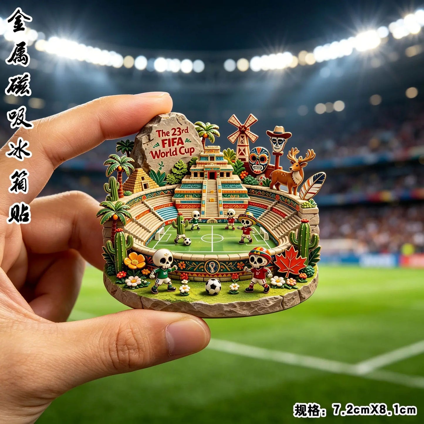 2026 Football Metal Fridge Magnet Soccer Fan Souvenir Home Decor
