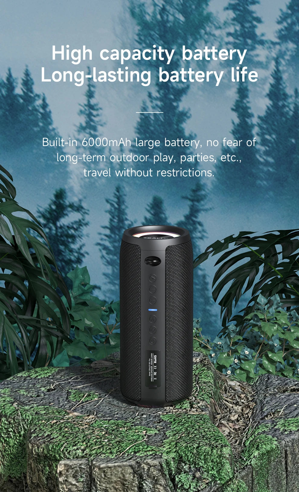 40W High-power Bluetooth Speaker 3D Stereo Bass Bluetooth Speaker Portable IPX5 Waterproof Suitable TWS Boom Box