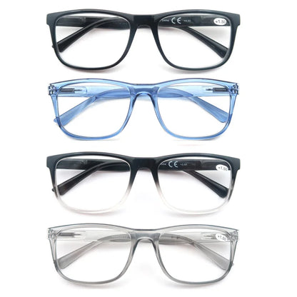 Reading Glasses Big Head Men Rectangle Oversized Readers Eyeglasses Women Spring Hinge Clear Vision with Diopters +1.0~+4.0