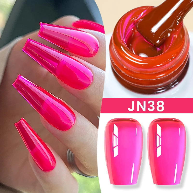 10ml Jelly Nude Gel Nail Polish Autumn Amber Semi Transparent Manicure Soak off UV LED Nails Gel Varnish