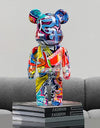 27cm Graffiti Bear Figurine Home Decoration Animal Statue Storage Money Jar Modern Room Sculpture Table Decor  Statues