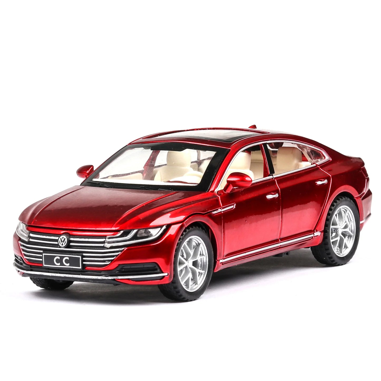 1:32 Scale Volkswagen CC Alloy Car Diecast Model Collect Hobby Model Ornaments Gift For Friend Boys Sound Light Pull Back Toys