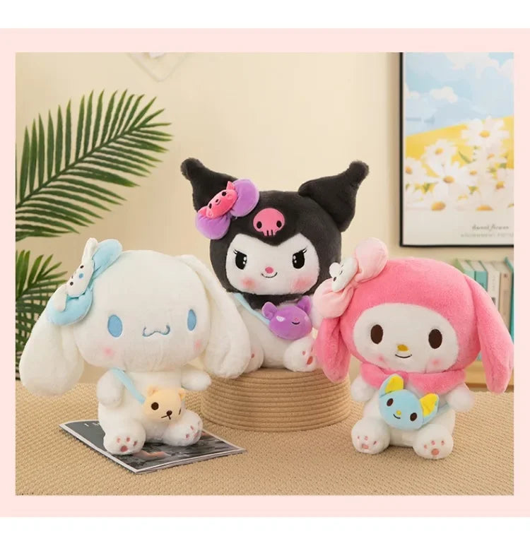 Sanrio Kuromi Plush Dolls 40/50cm Kawaii My Melody Cinnamoroll Soft Stuffed Animals Anime Figure Pillow Cartoon Decor Kids Toys
