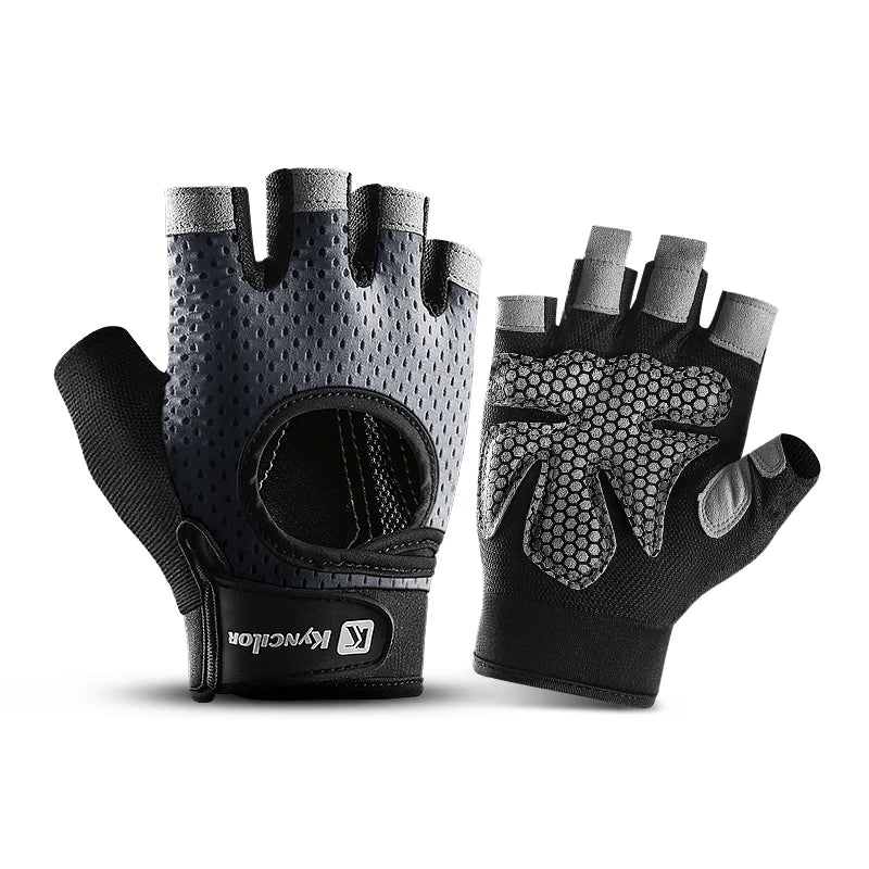 Gym Sports Fitness Cycling Gloves Pink for Men and Women Weightlifting Breathable Anti Sweat Non-Slip Half-Finger Gloves