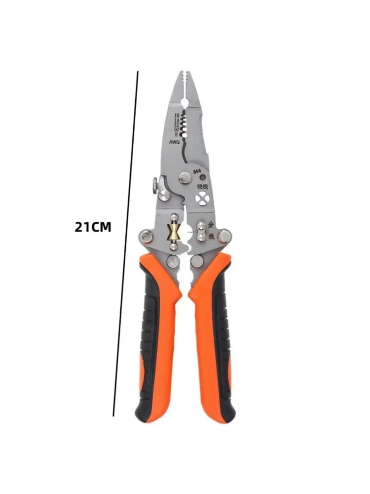 Collapsible Wire Stripper and Cutter Time-Saving Labor-Saving Repair Scissors Wire Stripping Crimping Pliers Hand Tool