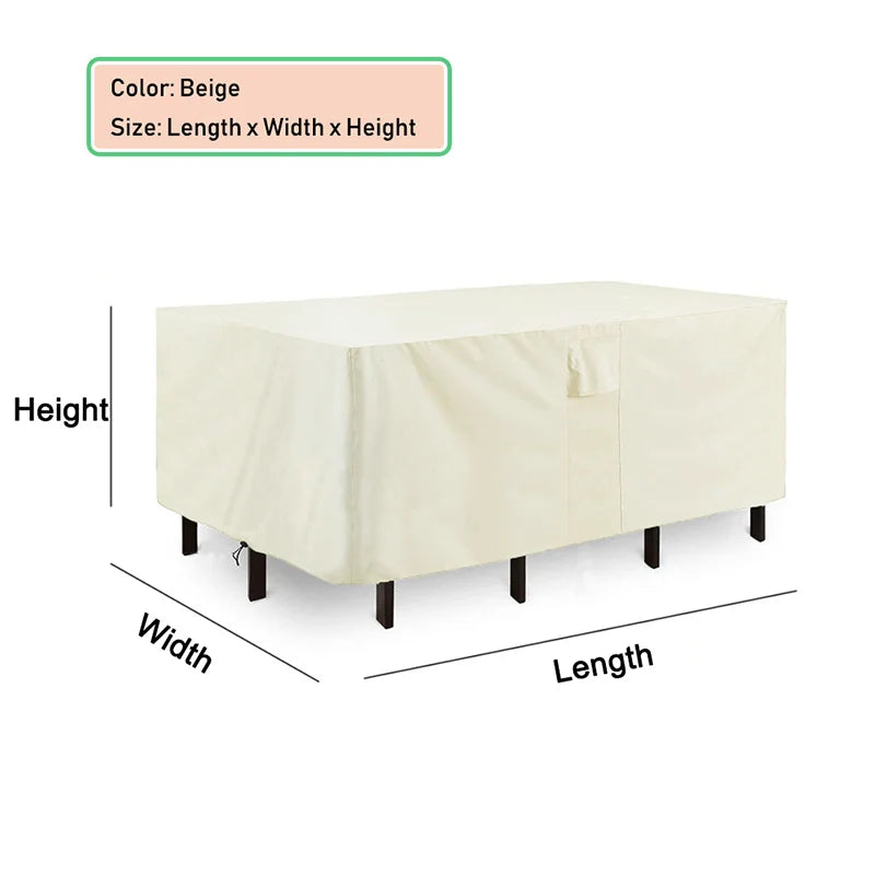 420D HEAVY DUTY Outdoor Garden Furniture Cover for Sofa Table Chair Patio Waterproof Wind-Proof Anti-UV Against Rain Snow