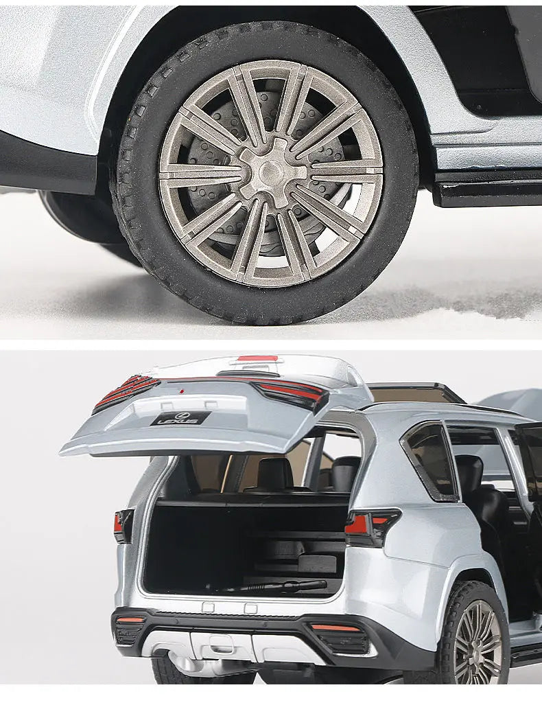 1:24 Lexus LX600 SUV Metal Model Car Toys Alloy Diecast Simulation Offroad Vehicles Sound And Light Cars
