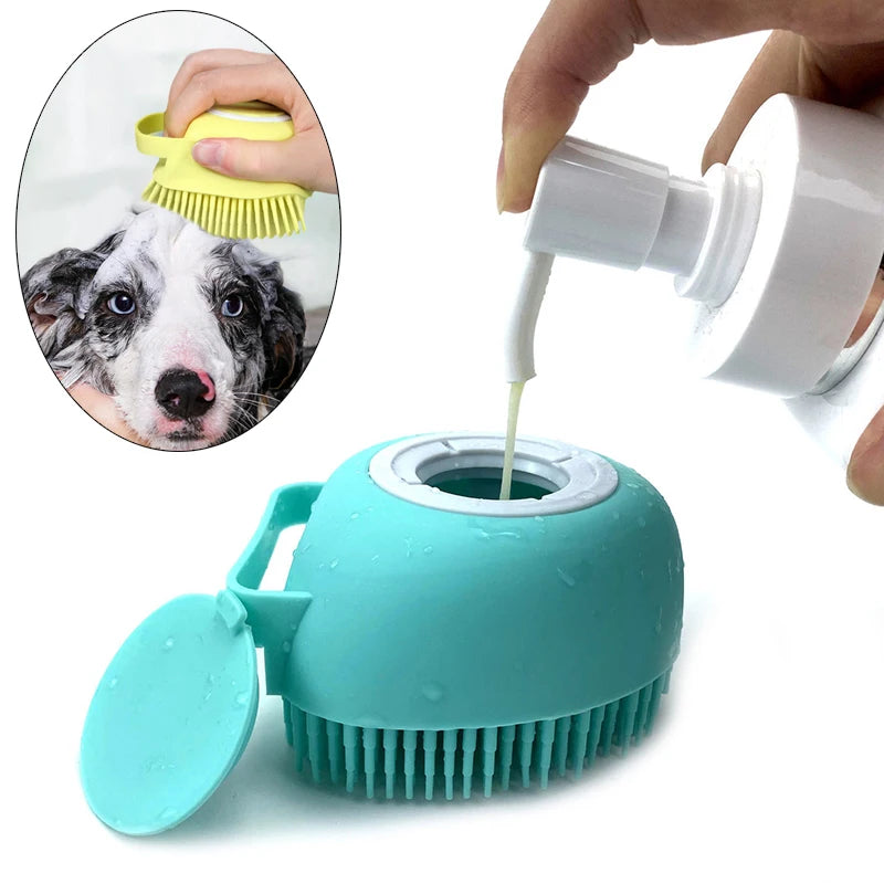 hot Bathroom Puppy Big Dog Cat Bath Massage Gloves Brush Soft Safety Silicone Pet Accessories for Dogs Cats Tools  Products