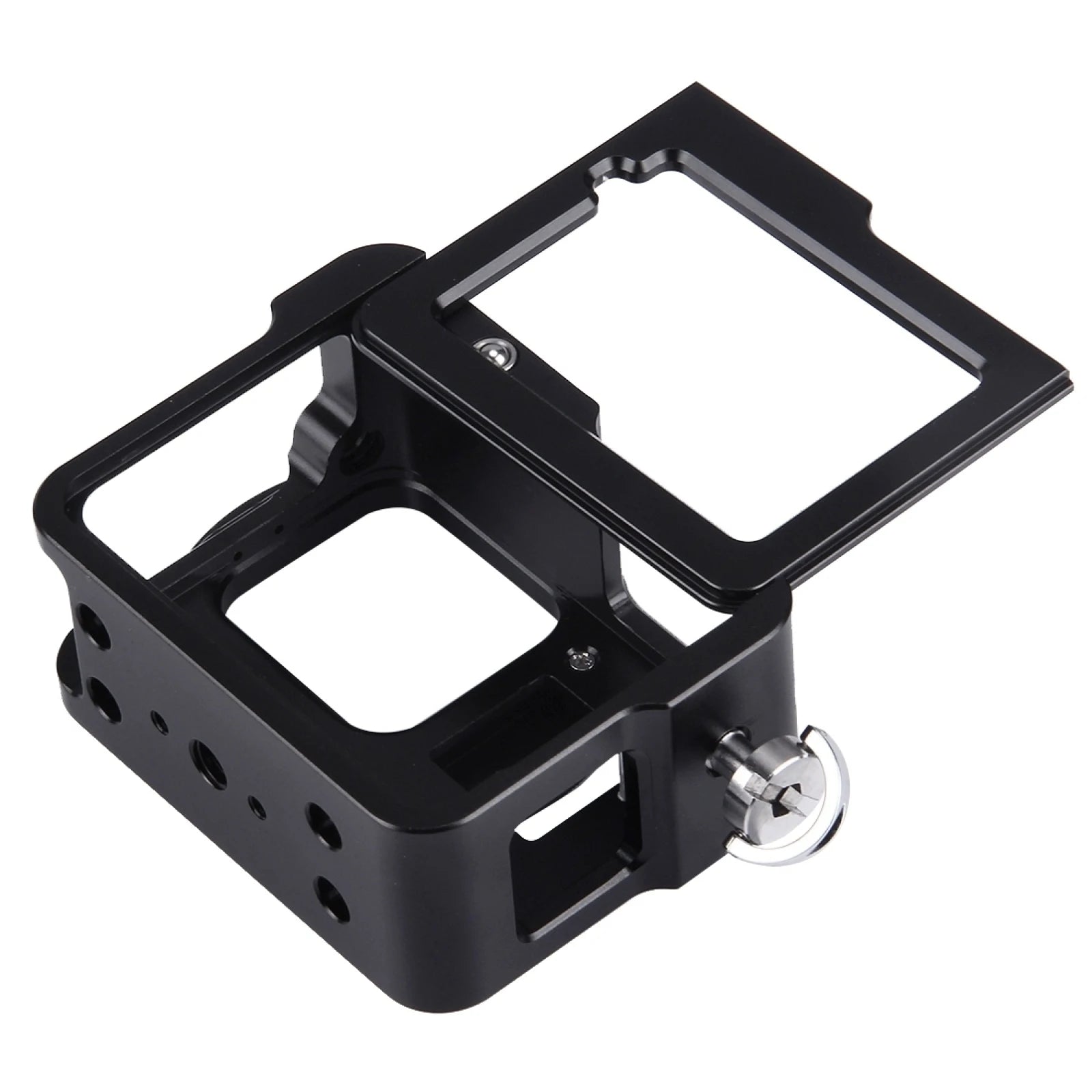 Housing Shell CNC Aluminum Alloy Protective Cage with Insurance Frame & 52mm UV Lens for GoPro HERO(2018) /7 Black /6 /5