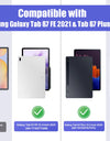 Trifold Stand Case For Samsung Galaxy Tab S8 Plus 12.4 Inch 2022/Tab S7 FE 2021/S7 Plus 2020,Shockproof Full Body TPU Cover