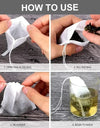 Disposable Tea Filter Bags Non-woven Fabric Tea Bag with Drawstring Kitchen Filter Paper for Coffee Herb Loose Tea Wholesale