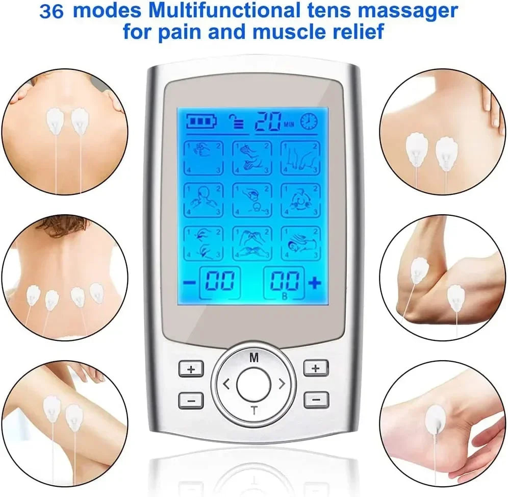 Tens Muscle Stimulator 36-Mode Electric EMS Acupuncture Body Massage Digital Therapy Slimming Machine Electrostimulator