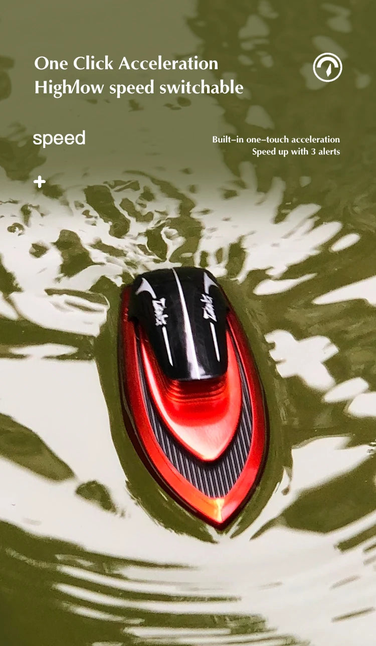 Mini RC Boats High Speed Electronic Racing Remote Control  Ship  Competition Water Toys Gifts Led Light