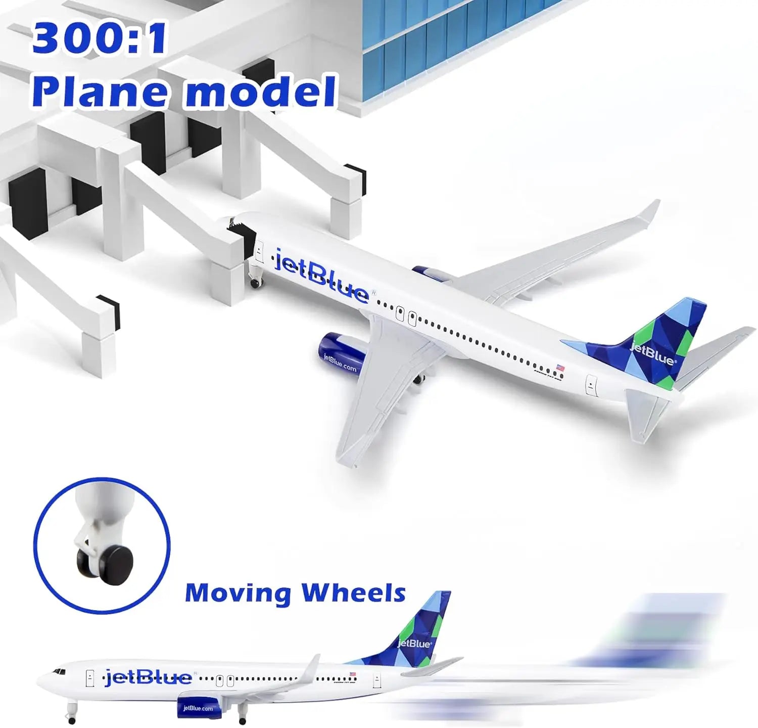 20cm 1/300 Scale Model Plane Diecast Airplanes Jet Blue 737 Airlines Model Airplane for Collections & Gifts